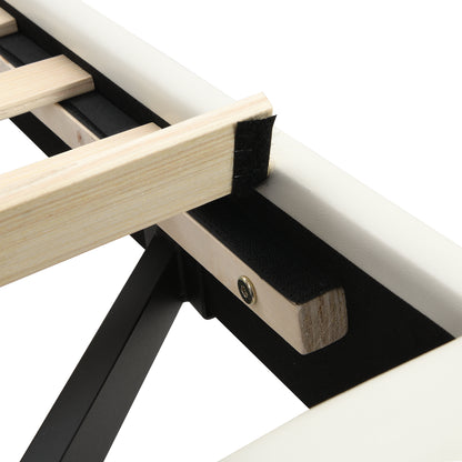 Floating Bed Frame with LED Lights and USB Charging #3