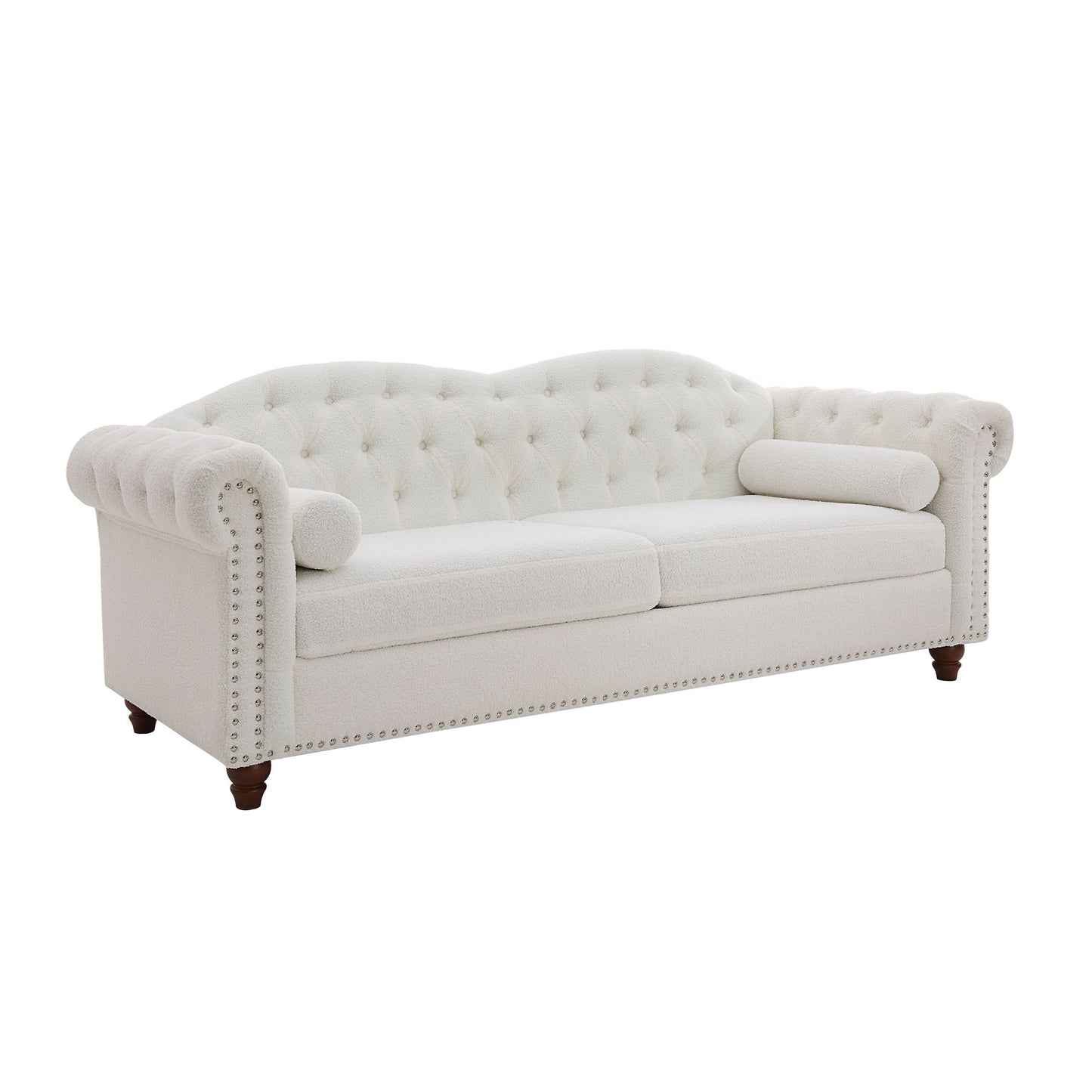 carla upholstered sofa ,white.