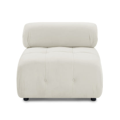 Button Tufted Modular Sectional Sofa, Navy Velvet