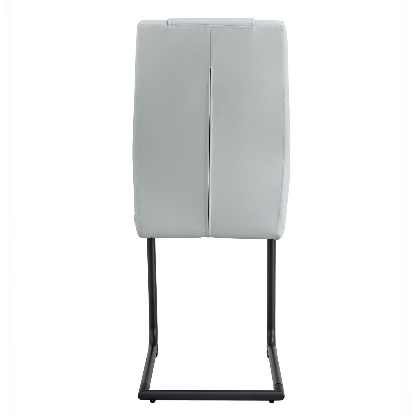 faux leather cushion chairs set of 4, light grey+pu leather