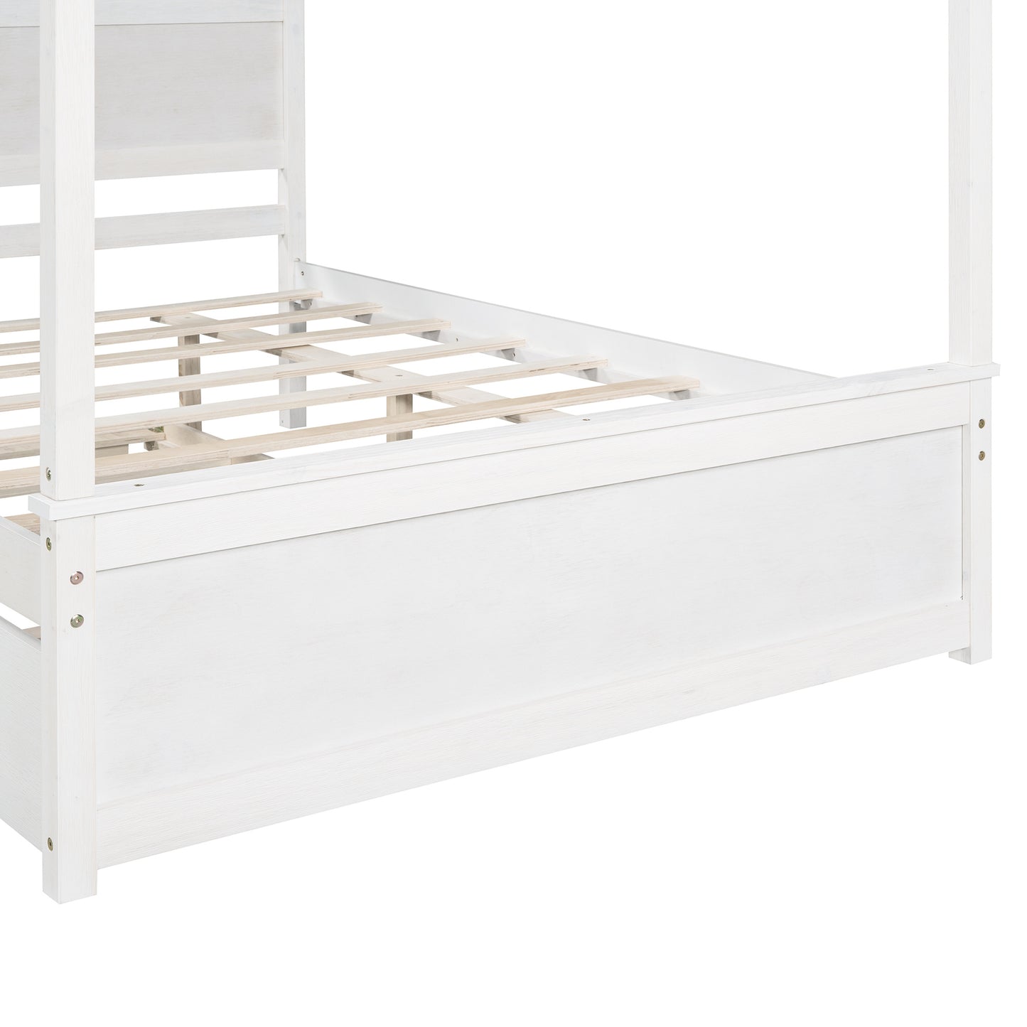 wood canopy bed with trundle