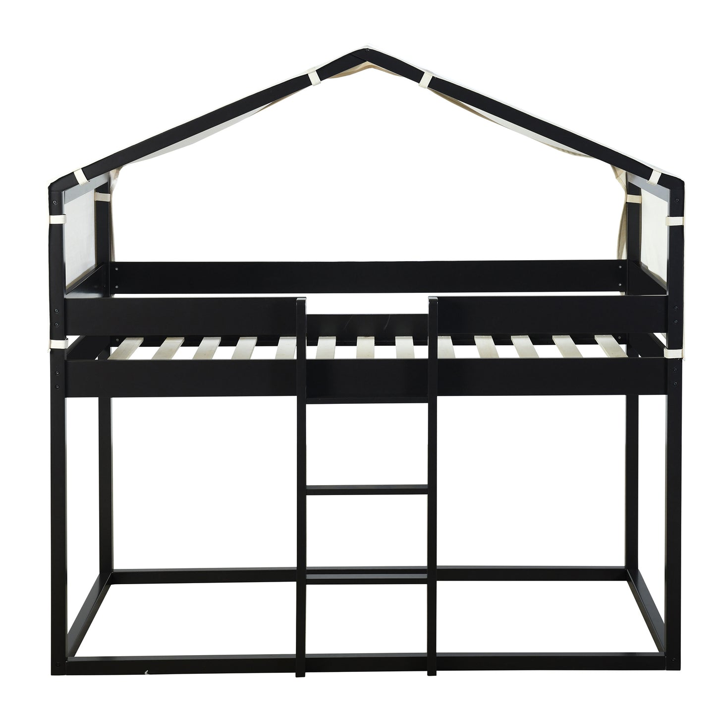 twin over twin bunk bed wood bed with tent