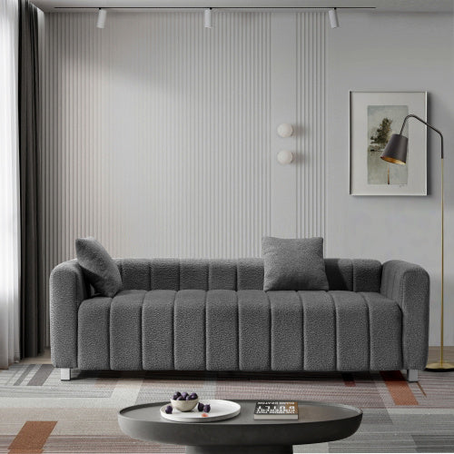 teddy velvet sofa with 2 pillows
