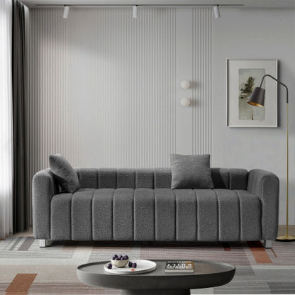 Teddy Velvet Sofa with 2 Pillows