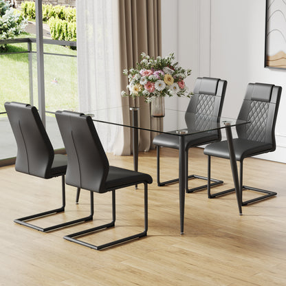 Holli Dining Table Set, Black