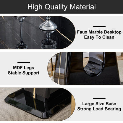 MDF Marble Table- Black