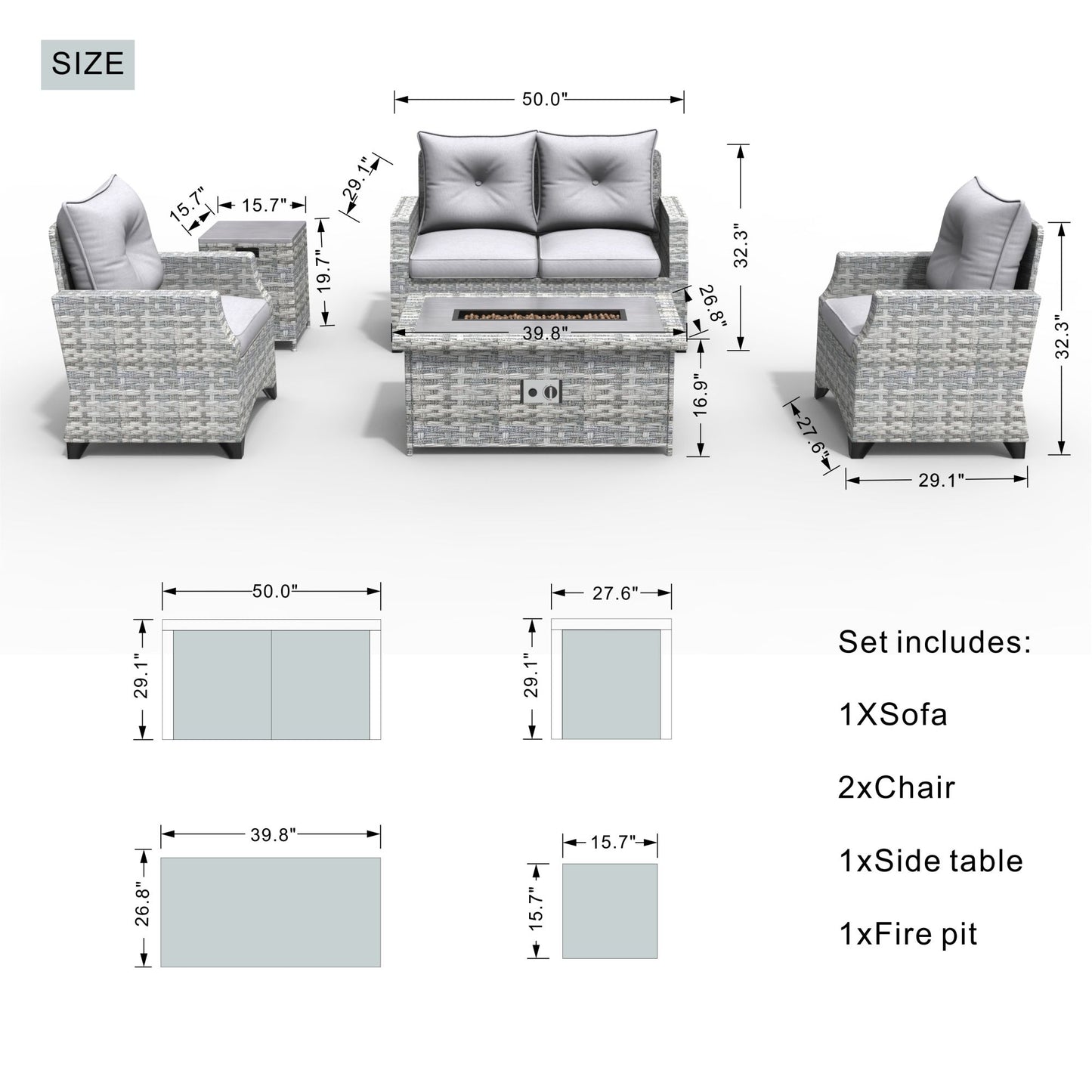 direct wicker fire pit table with chair rattan wicker sofa set