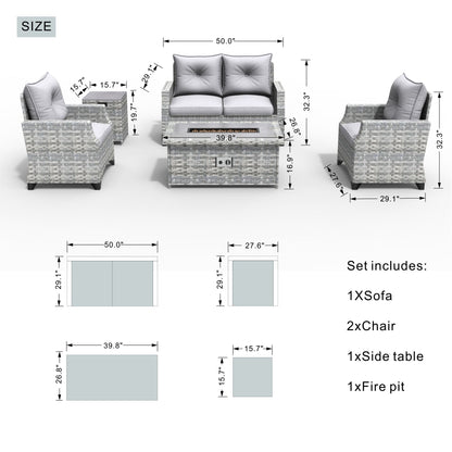 Direct Wicker Fire Pit Table With Chair Rattan Wicker Sofa Set