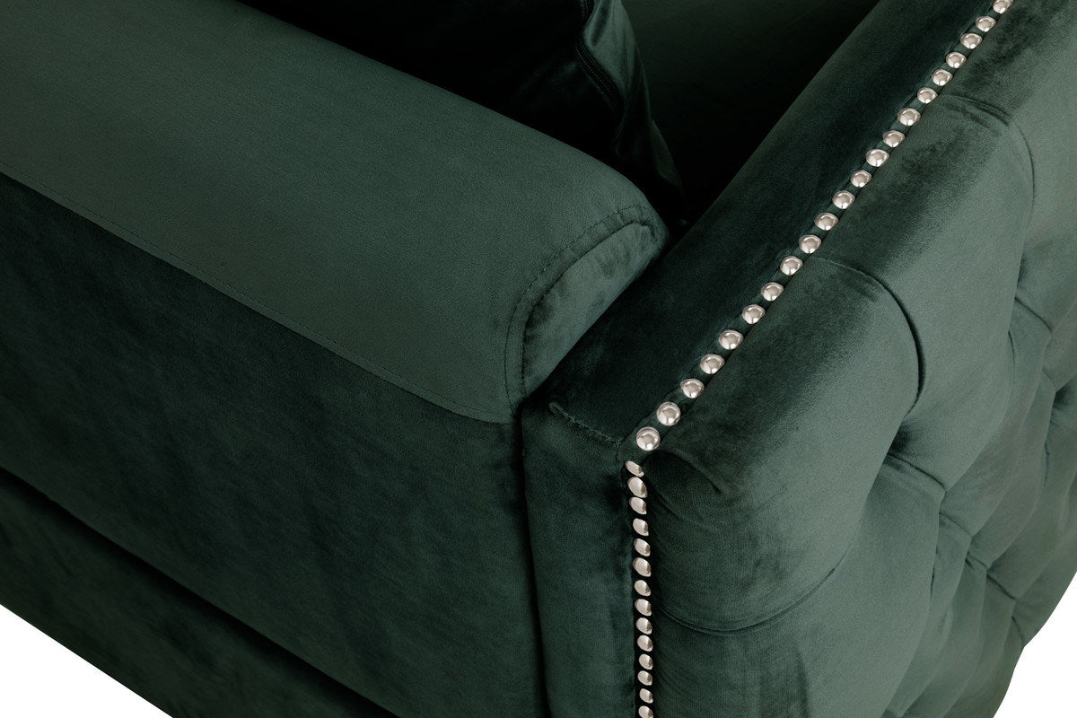 bayberry green velvet sofa