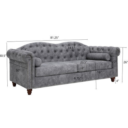Classic Traditional Upholstered Sofa Set, White