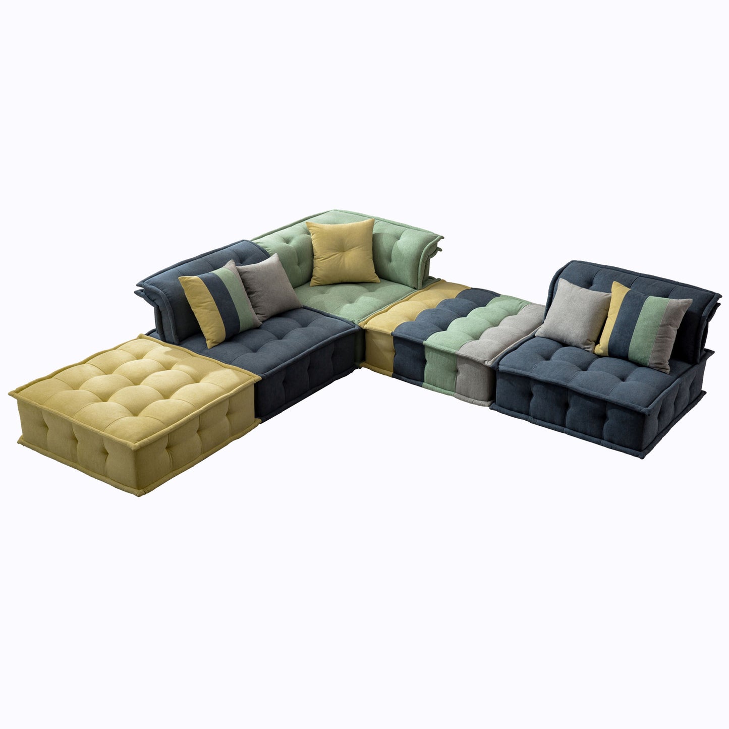 multicolor fabric modular sectional sofa