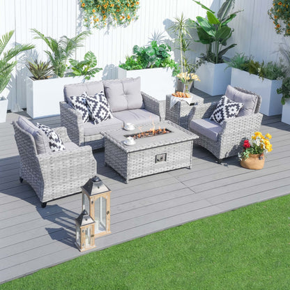Direct Wicker Fire Pit Table With Chair Rattan Wicker Sofa Set