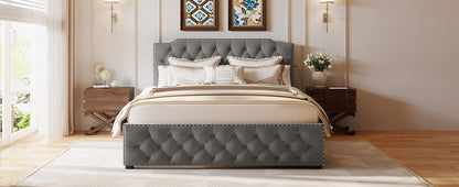 Sam Upholstered Platform Bed with 2 Drawers and 2 sets of USB Ports