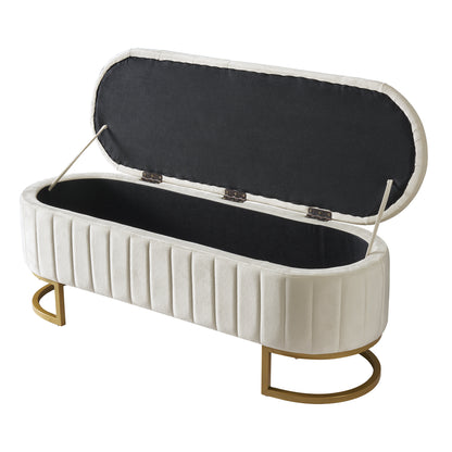 Upholstered LED Platform Bed with Storage Ottoman