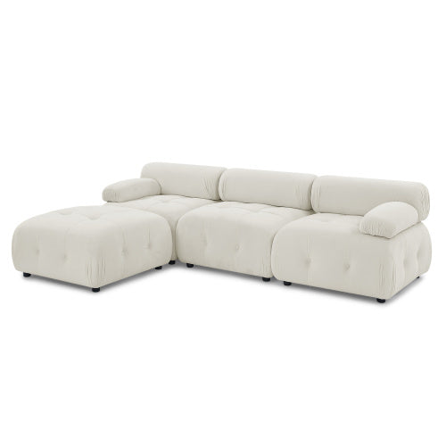 button tufted modular sectional sofa, navy velvet