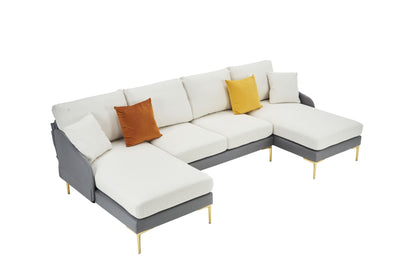 Holly Comfy Sectional, Gray+White