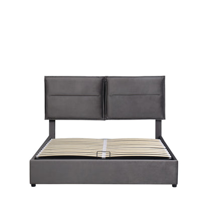 Upholstered Platform bed with a Hydraulic Storage System