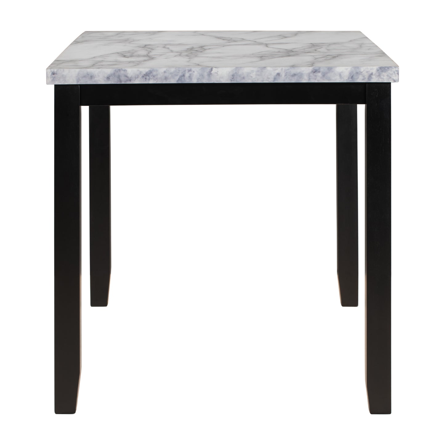 faux marble 5-piece dining table set ,white/beige+black