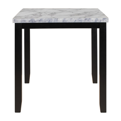 Faux Marble 5-Piece Dining Table Set ,White/Beige+Black