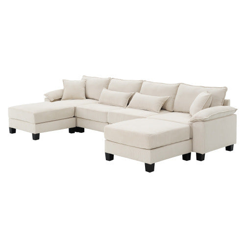 emily u shaped couch with armrest bags