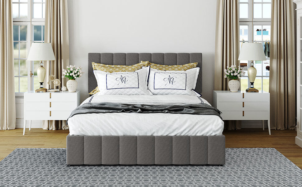 queen size upholstered platform bed with a hydraulic storage system - gray queen size upholstered platform bed with a hydraulic storage system - gray queen size upholstered platform bed with a hydrau