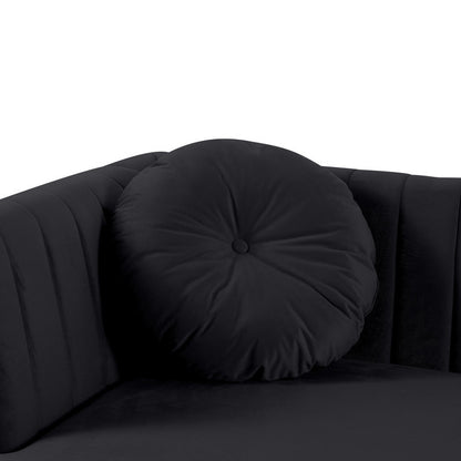 ChloeSectional Sofa Chaise with USB Charging Port, Black