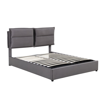 Upholstered Platform bed with a Hydraulic Storage System
