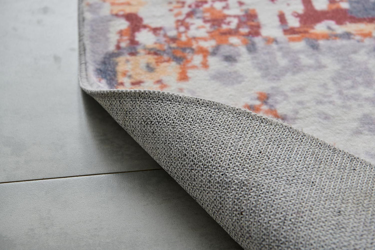 zara collection abstract design grey brown and rust machine washable super soft area rug