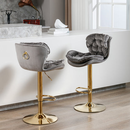 Swivel Bar Stools Set of 2, Grey