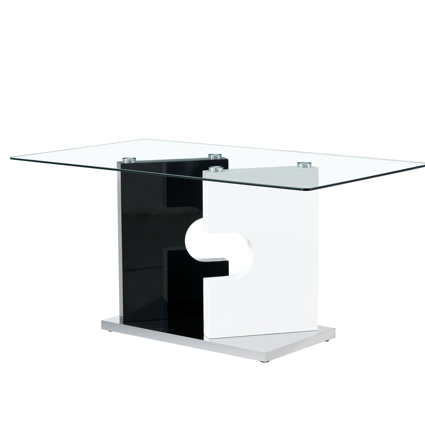 ruby 6-piece dining table set, black/white