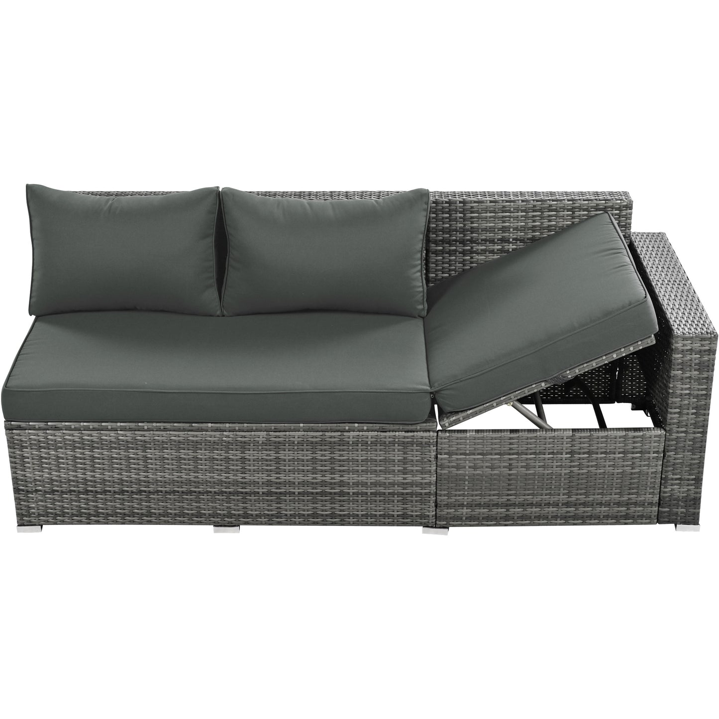 outdoor 6-piece all weather pe rattan sofa set