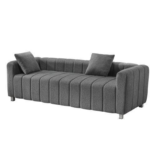 teddy velvet sofa with 2 pillows