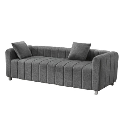 Teddy Velvet Sofa with 2 Pillows