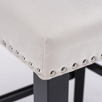 A&A Velvet Upholstered Wing-Back Chairs, Set of 2 Beige