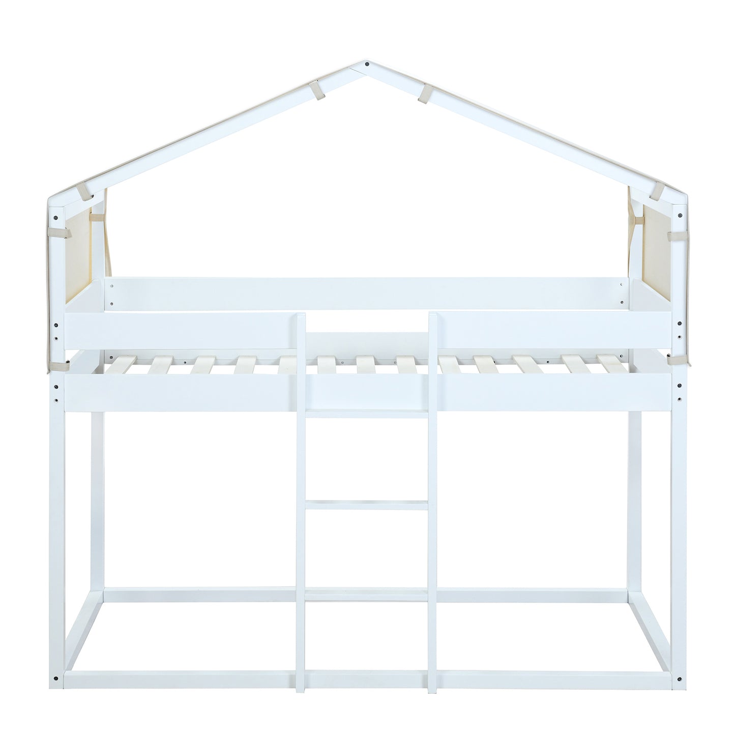 twin over twin bunk bed wood bed with tent