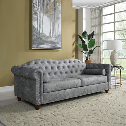 Classic Traditional Upholstered Sofa Set, White