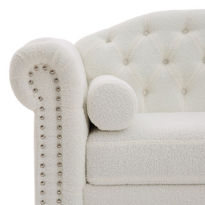 Classic Traditional Upholstered Sofa Set, White
