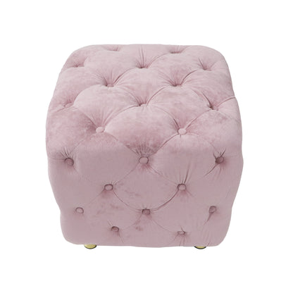 Pink Modern Velvet Upholstered Ottoman