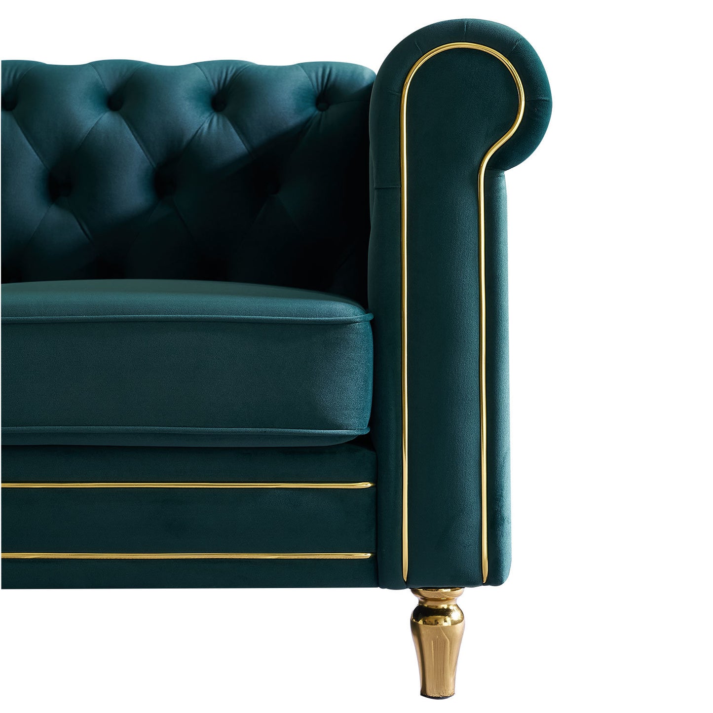 chesterfield velvet sofa, green