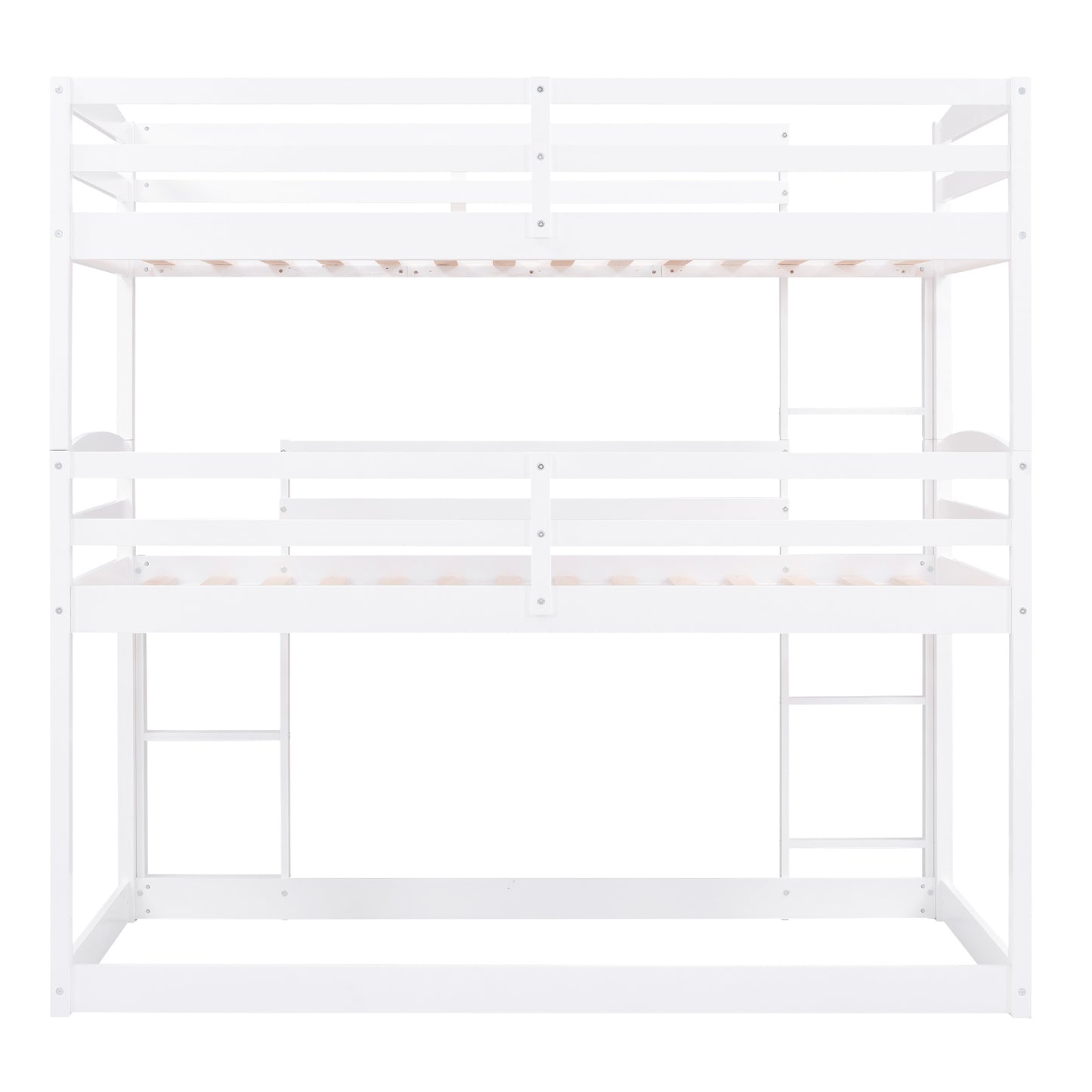 twin over twin over twin triple bunk bed,white