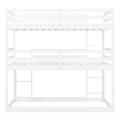 Twin over Twin over Twin Triple Bunk Bed,White