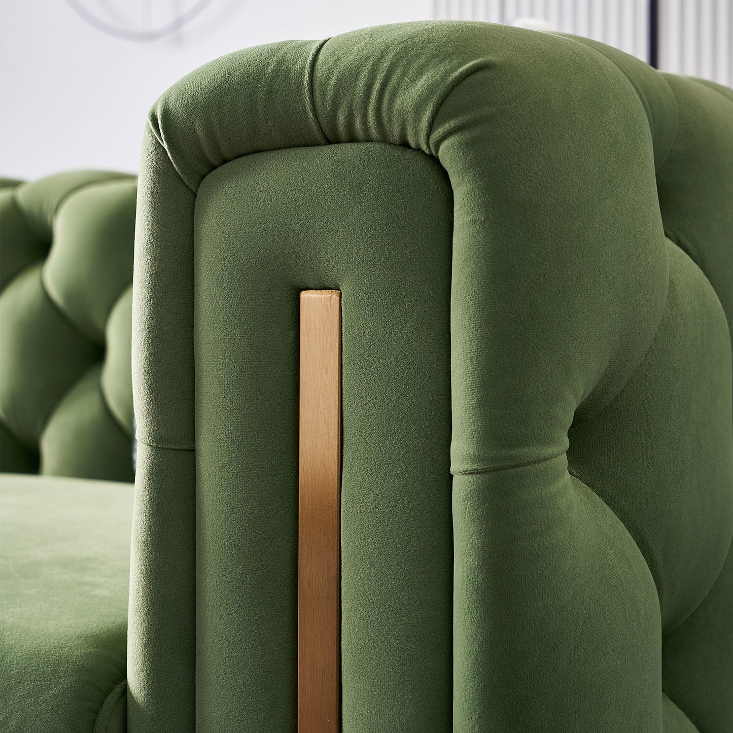 chesterfield modern tufted velvet sofa ,mint green
