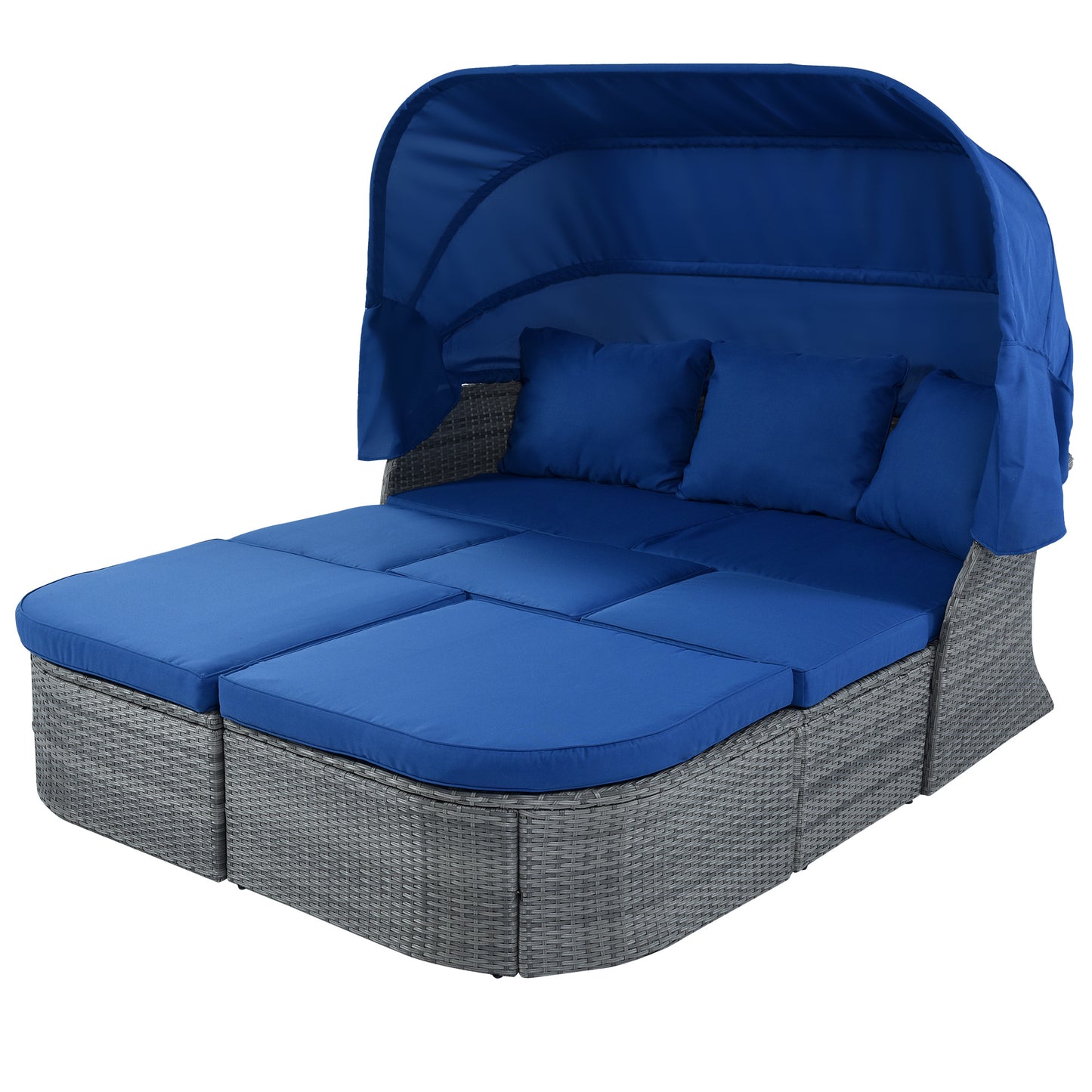 daybed/sunbed with retractable canopy set