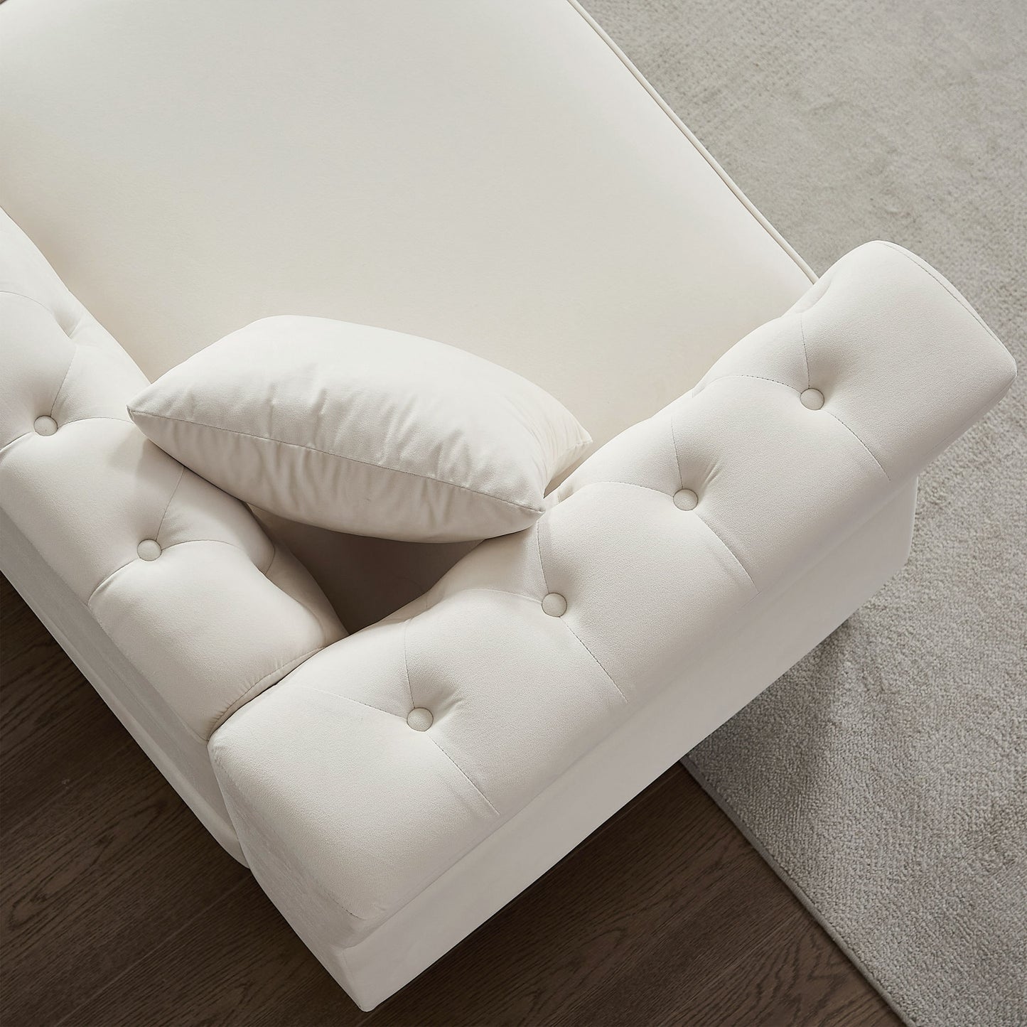 3-seater + 2-seater combination sofa tufted with 4 pillows