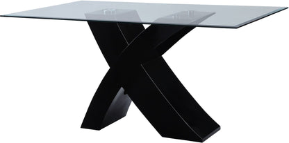 ACME Pervis Dining Table in Black & Clear Glass