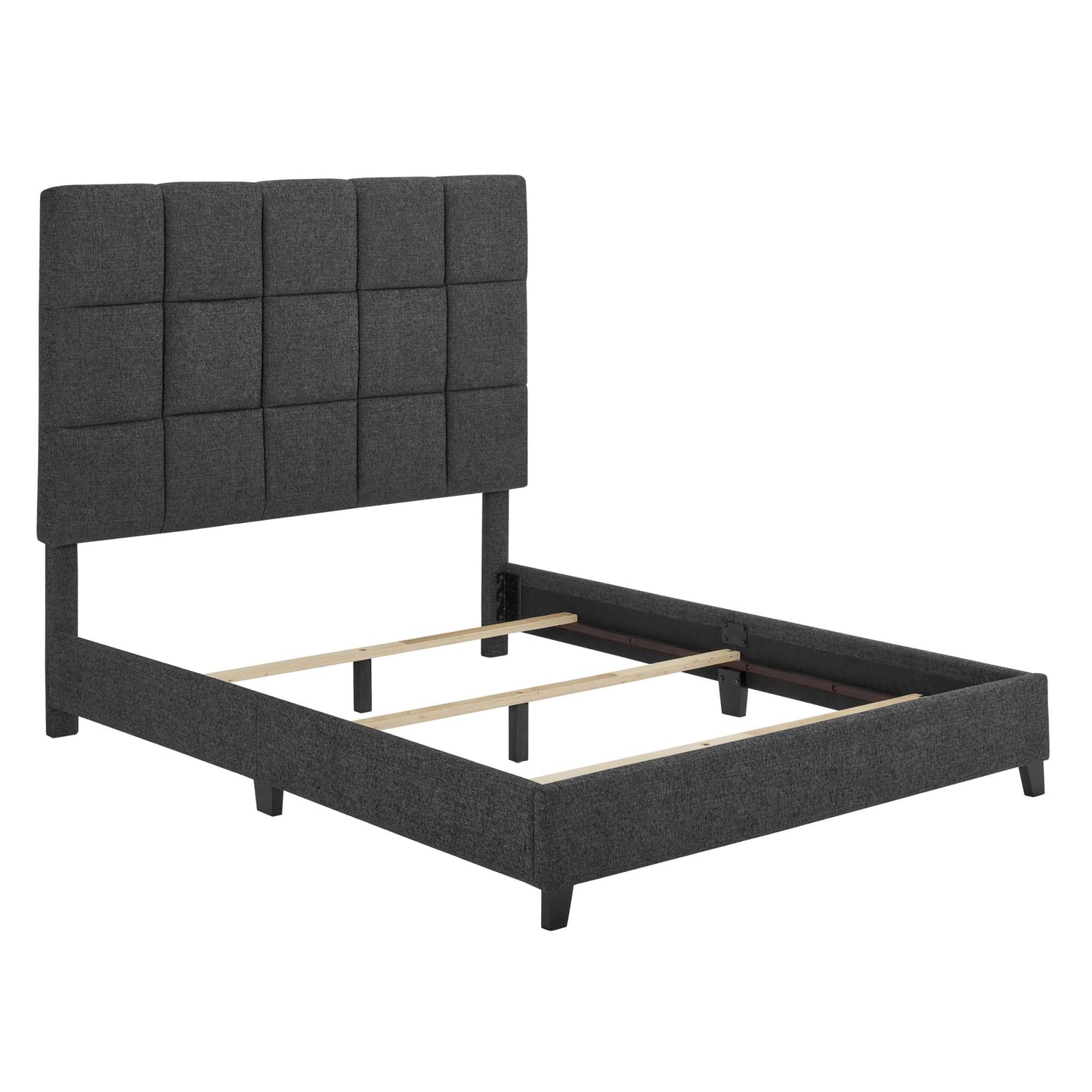 bridgevine home queen size grey squares upholstered platform bed