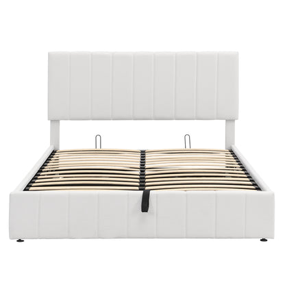 Queen size Upholstered Platform bed with a Hydraulic Storage System - Gray Queen size Upholstered Platform bed with a Hydraulic Storage System - Gray Queen size Upholstered Platform bed with a Hydrau