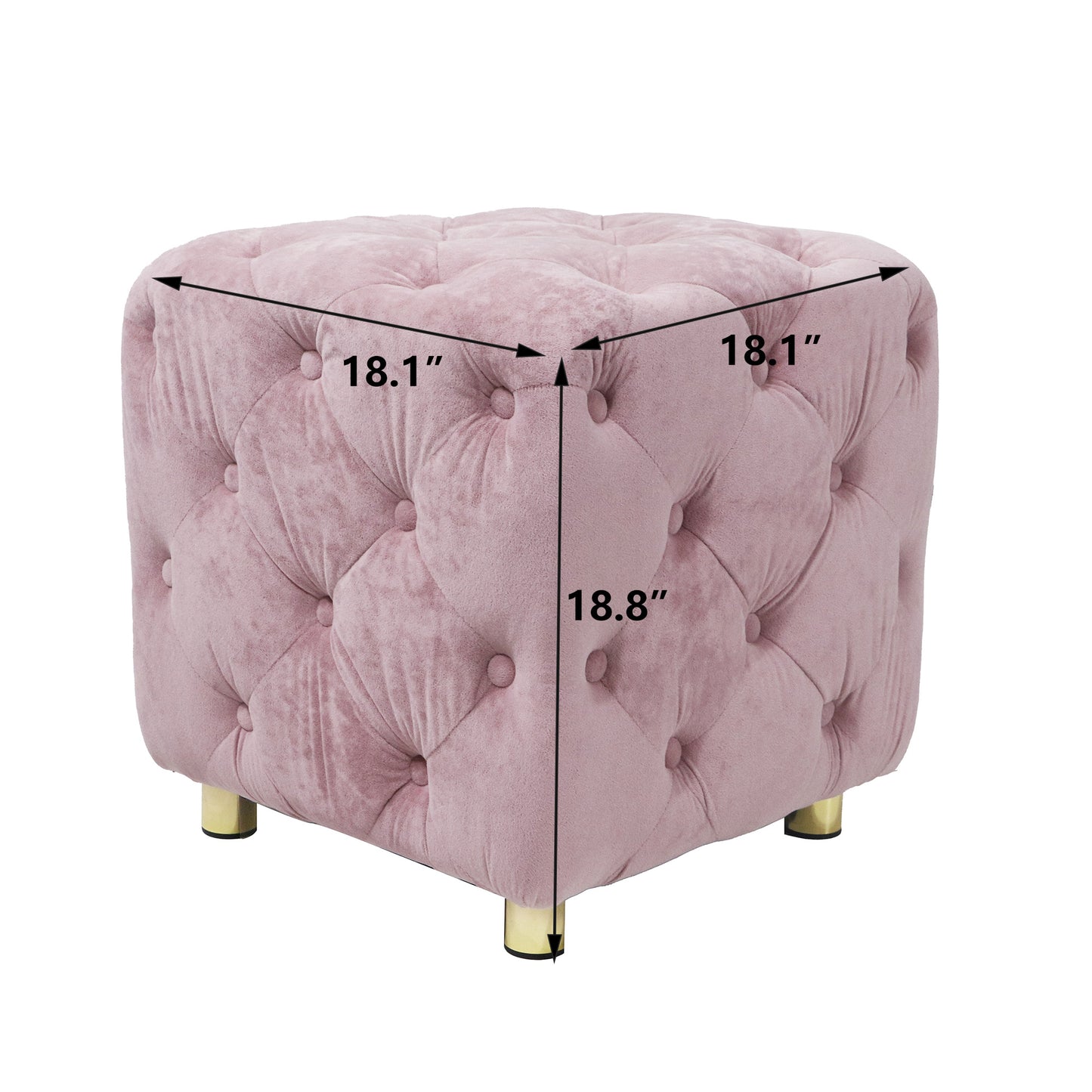 pink modern velvet upholstered ottoman
