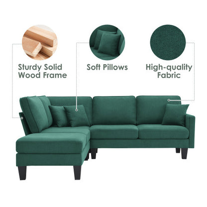 Terry 5-Seat Couch Set with Chaise with 3 Pillows