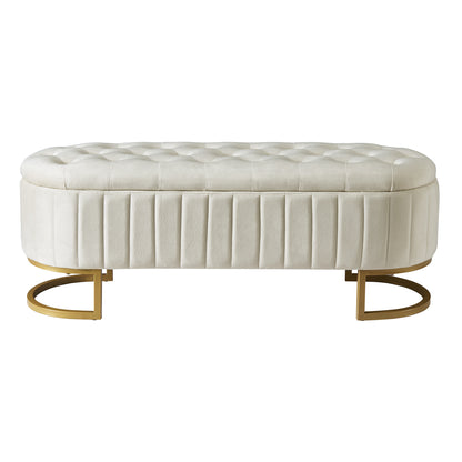 2-Pieces Upholstered LED Platform Bed with Storage Ottoman-Velvet